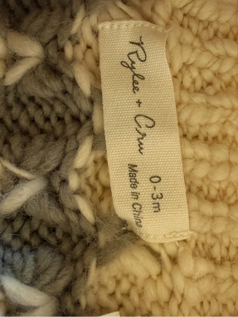 Rylee + Cru Cream and Gray Knit Diaper Cover
